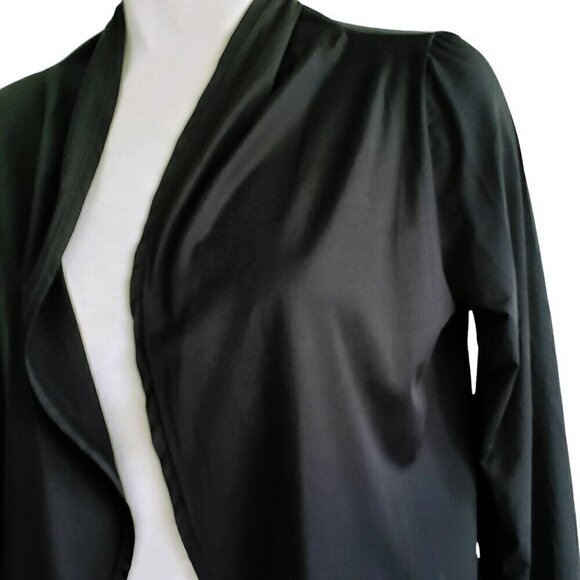 Danskin Black Workout Cardigan Wrap Shawl Collar Black Style 4714 Size M - Picture 5 of 13